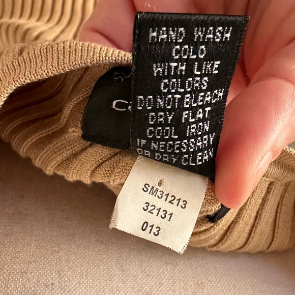 Cable & Gauge Silk Blend Ribbed Knit Women's Sleeveless Top Neutral Minimalist L - Picture 4 of 7